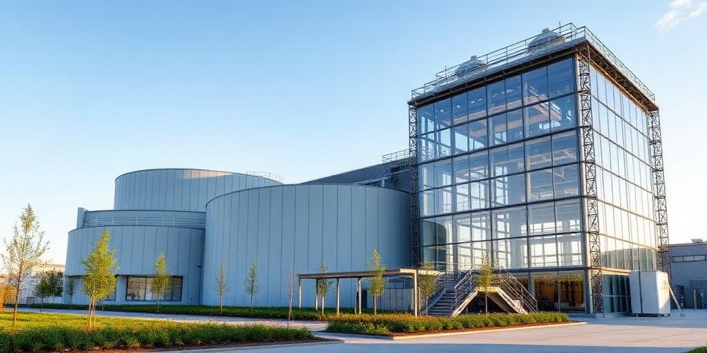 Modern waste-to-energy facility exterior